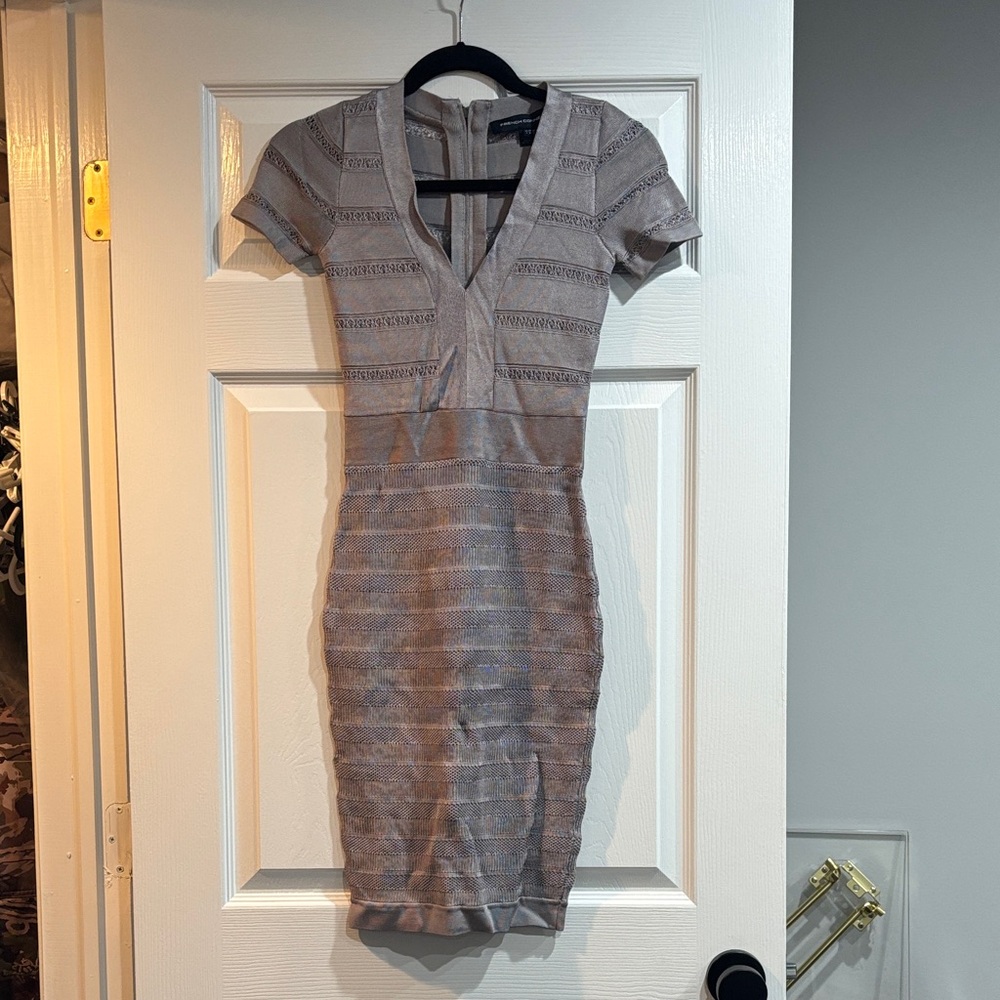 French Connection Gray Bandage Dress US 0 NWT
